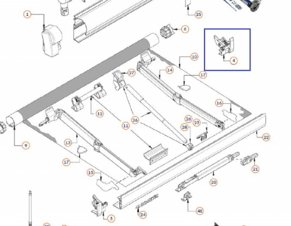 Product Image for Ändstycke höger, inkl. skruvar vit PW1500 Dometic