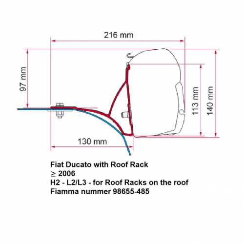 Product Image for Markisadapter Fiamma F45S/F70 Fiat Ducato Roof Rack