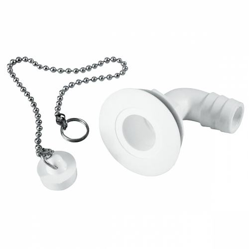 Product Image for Avloppsbeslag vinklat ansl. ø19mm med kedja och propp