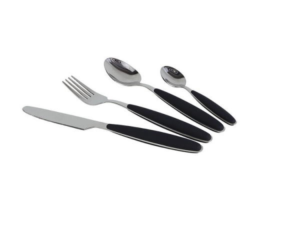 Product Image for Bestickset 16 delar rostfritt stål svart Gimex