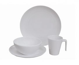 Servis 16 delar Seramika vit Flamefield