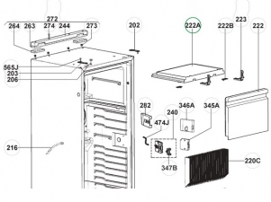 Botten frysfack, passar bla RML8551 Dometic