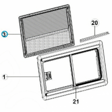 Myggnät, vitt + mörkläggningssystem, aluminium/gråttDometic