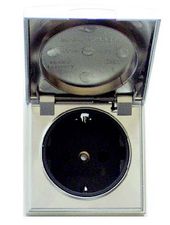 Uttag 230V med lock Matt Krom