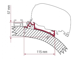 Markisadapter Fiamma F45S/F65L/F80S, 490cm-Carthago Chic
