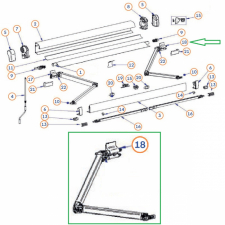 Thule RH Spring Arm Höger 400-450cm  för markis 4900
