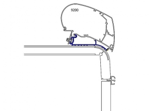 Adapterskena 550 cm till takmarkis Thule Omnistor Serie 6 / 9 Hymer 2