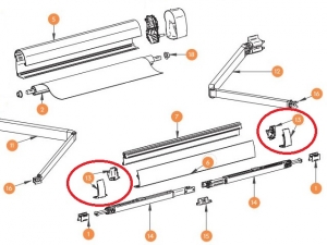 Ändbeslag Thule Omnistor Markis 5102, antracit