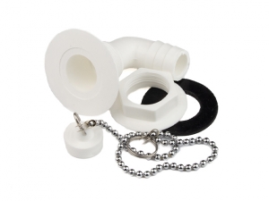 Avloppsbeslag vinklat ansl. ø19mm med kedja och propp