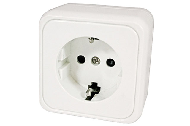 Stickdosa enkel 230 V / vit