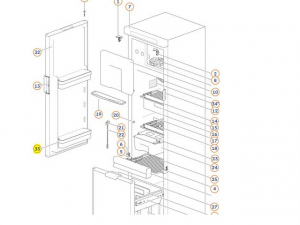 Hylla dörr transparent N4141/N4142 Thetford