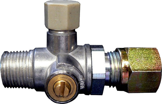 Spärrventil med testanslutning 3/8 x SRV 10