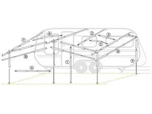 Orkanstöd, alu, 32 mm