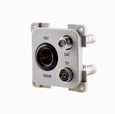 12V-uttag DIN TV SAT ljusgrå