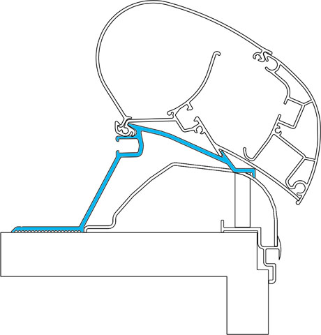 Adapterkit 3 delar till väggmarkis Dometic PerfectRoof 2000 2500 Hobb