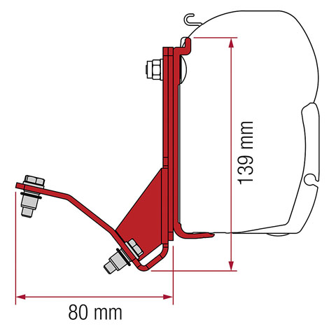 Markisadapter Fiamma F45, 4 delar-Fiat Ducato Hymercar