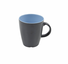 Mugg 380ml svart/ljusblå 4-pack, Gimex