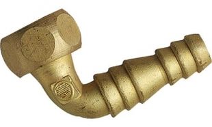 Slanganslutning mässing 90°, 3/8