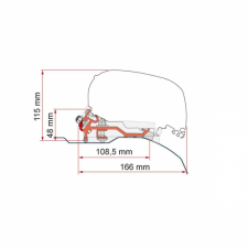 Markisadapter Fiamma F80 svart Low Profile