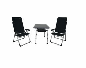Air Elite-stolset med bord, förvaringsnät och bärväska Crespo