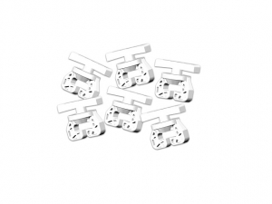 Gardinstopp till T-skena, vit, 6-pack