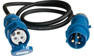 Anslutningskabel 1,5 m inkl kontroll-lampa CEE/CEE