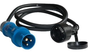 Anslutningskabel 1,5 m med kontroll-lampa CEE/Schuko uttag