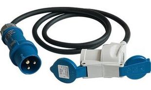 CEE vinkelkoppling 1,5 m med kontroll-lampa