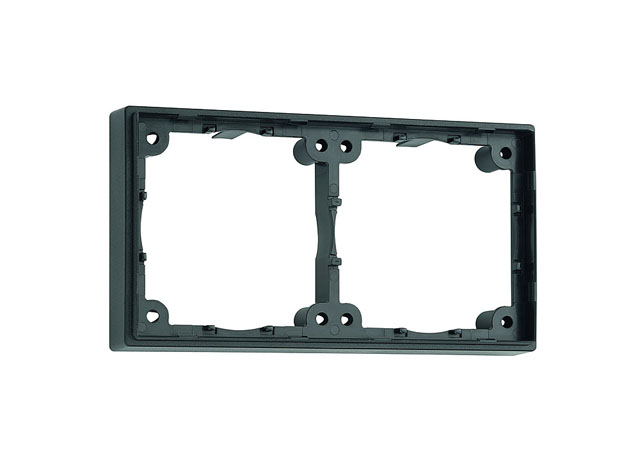 Förhöjningsram, 2-fack, hög 1 st., svart