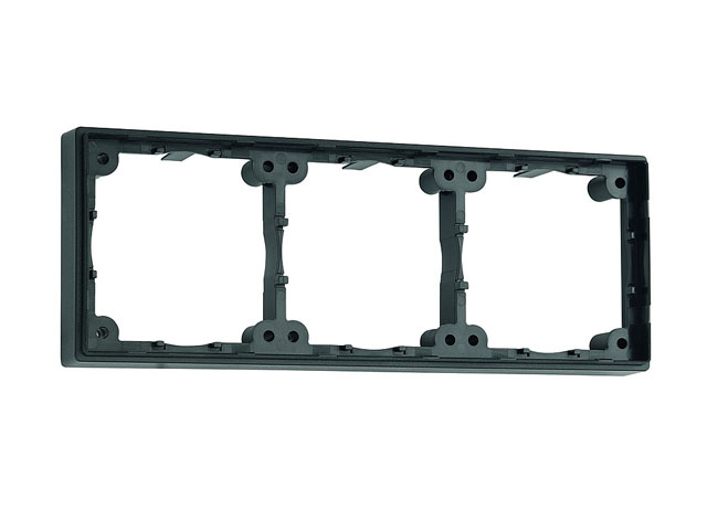 Förhöjningsram, 3-fack, hög 1 st., svart