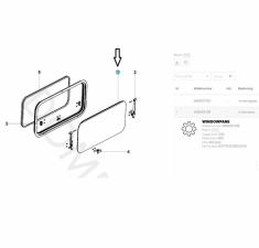 Utbytesruta 900x500mm Dometic AGP7M20190X5040