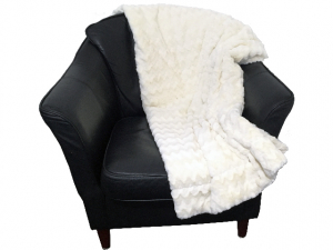 Polyesterpläd ZigZag OffWhite, 130 x 180 cm