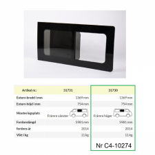 Fönster Ford Transit V363 från 2014- Höger