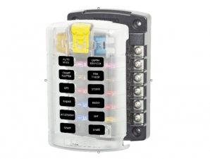 Säkringshållare 12 säkringar, med lock