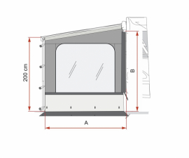 Sidovägg till Fiamma F80 Ducato (225-280 cm)