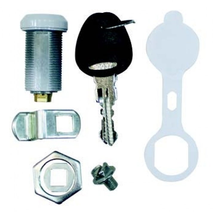 Låscylinder med 2 st nycklar Vitt lock i gruppen Chassi / Dörrar / Dörr- & tanklås hos Camping 4U (1112171)