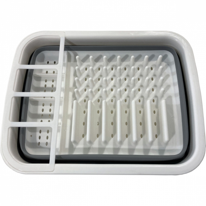 Diskställ hopfällbart 36x31x12cm (5cm) vit -grå i gruppen Hushåll / Disk, tvätt & städ hos Camping 4U (12-2017)