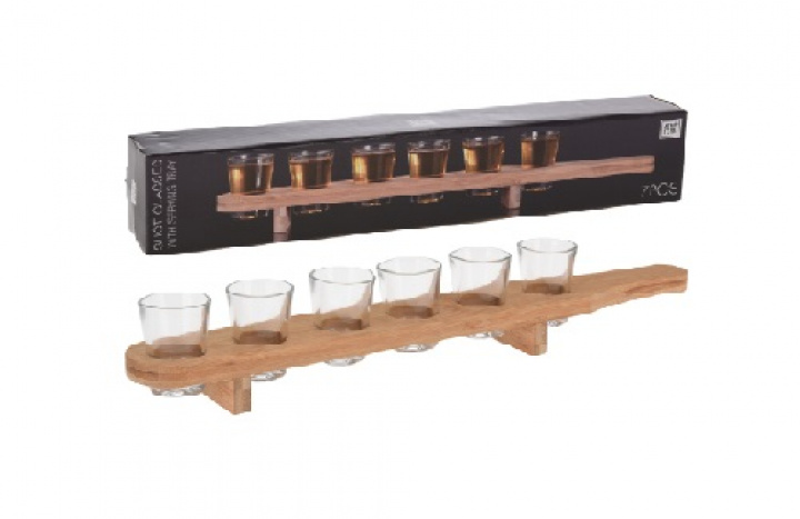 Shotglas 6st med bräda 45x6xH6cm i gruppen Hushåll / Husgeråd / Glas och Tillbringare hos Camping 4U (12-2075-18)