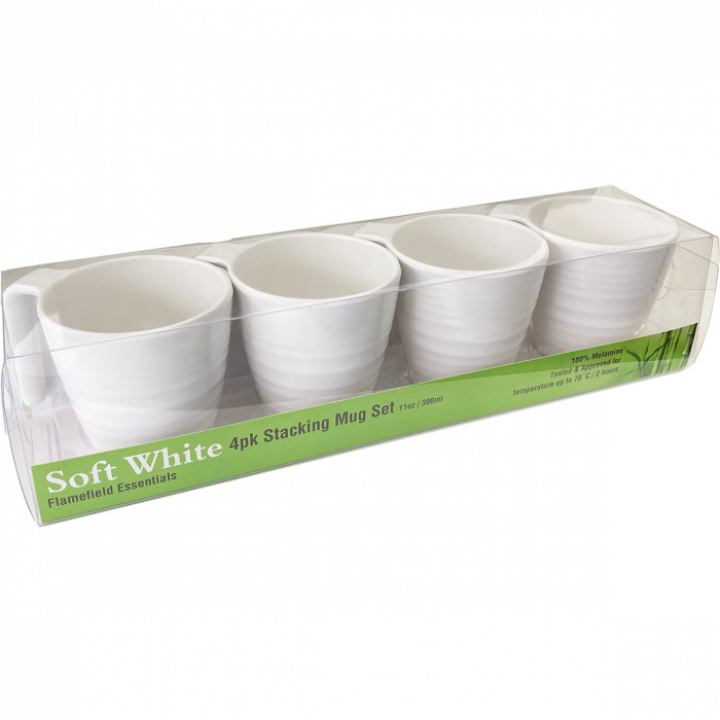 Mugg Seramika vit 4-pack Flamefield i gruppen Hushåll / Husgeråd / Koppar och muggar hos Camping 4U (12-8042-3)