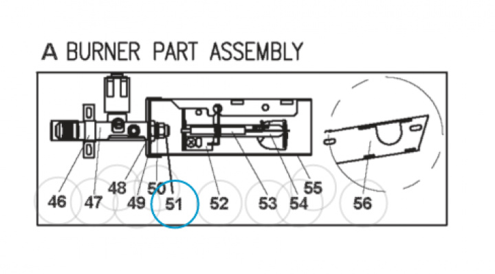 Munstycke Brännare Dometic RGE300 i gruppen Husbil & Husvagn / Kylskåp / Reservdelar Dometic / Gasarmatur/Brännare hos Camping 4U (200741916)