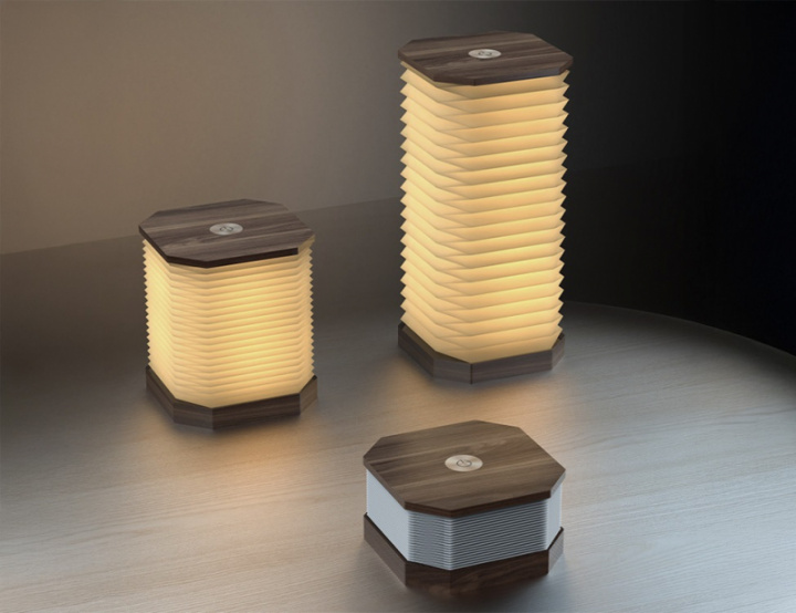 Pop-up lampa valnötsträ Smart Living i gruppen Elektronik / Belysning / Brytare / Uttag / Lyktor & bordslampor hos Camping 4U (2094)