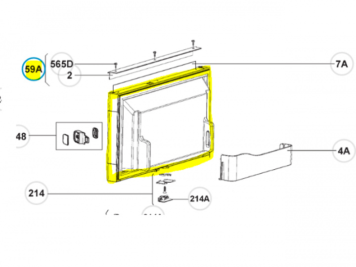 Dörr Frysfack Dometic i gruppen Husbil & Husvagn / Kylskåp / Reservdelar Dometic / Dörr/skåp hos Camping 4U (241238450)