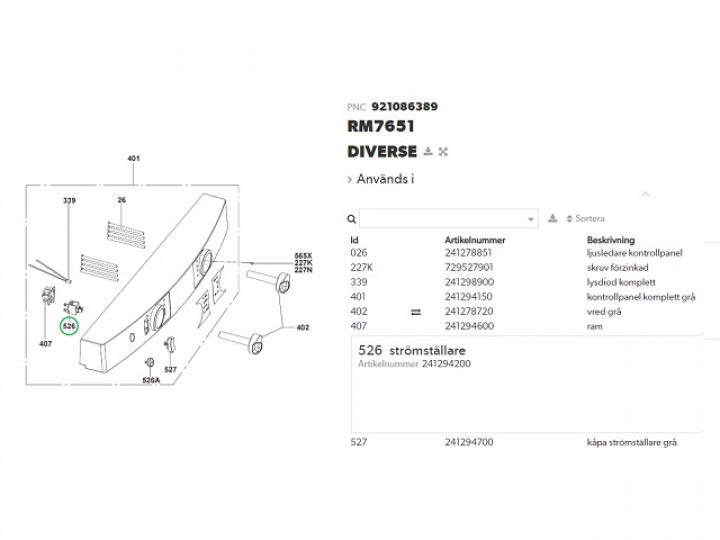 Strömställare Dometic 241294200 i gruppen / / / hos Camping 4U (241294200)