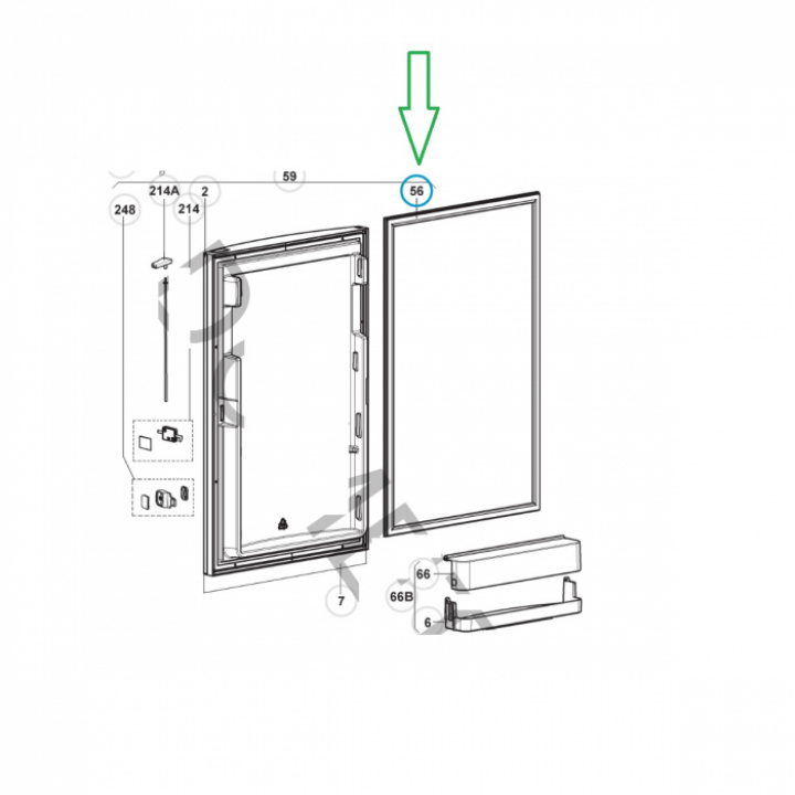 Dörrtätnigslist RM85xx, RMS85xx Dometic i gruppen Husbil & Husvagn / Kylskåp / Reservdelar Dometic / Dörr/skåp hos Camping 4U (241301003)