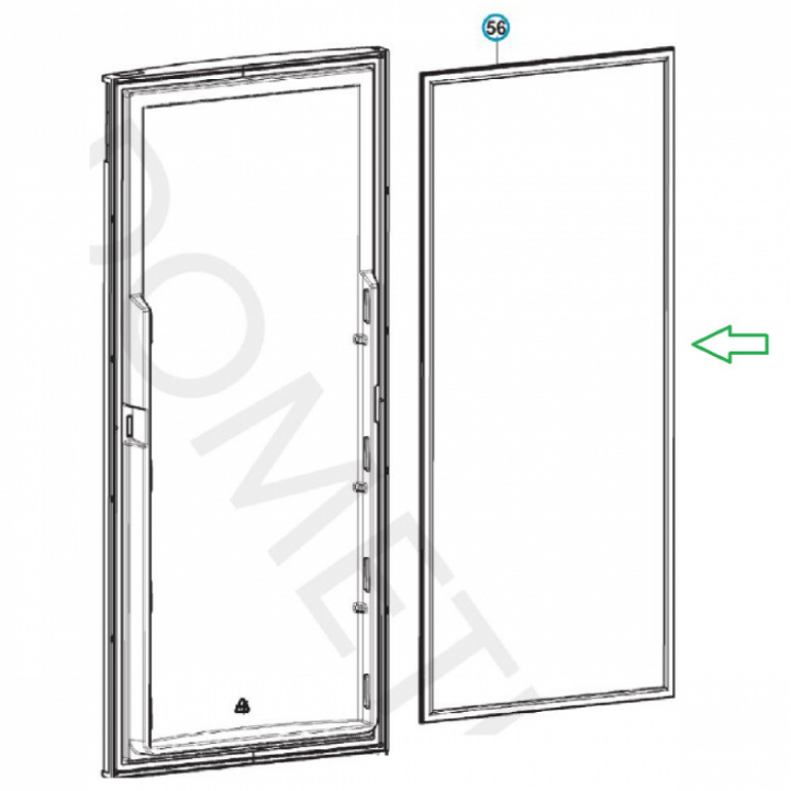 Magnetlist 1153x491mm kylskåp Dometic i gruppen Husbil & Husvagn / Kylskåp / Reservdelar Dometic / Dörr/skåp hos Camping 4U (241301023)