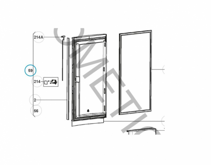 Dörr komplett del 59 Dometic i gruppen Husbil & Husvagn / Kylskåp / Reservdelar Dometic / Dörr/skåp hos Camping 4U (241398411)