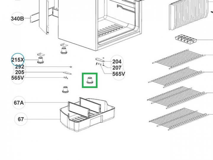 Fot RGE3000 i gruppen Husbil & Husvagn / Kylskåp / Reservdelar Dometic / Dörr/skåp hos Camping 4U (270-100000)