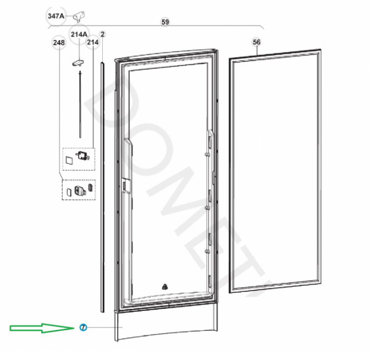 Platta dekor 1169x507mm antracit blank Dometic i gruppen Husbil & Husvagn / Kylskåp / Reservdelar Dometic / Dörr/skåp hos Camping 4U (289029603)