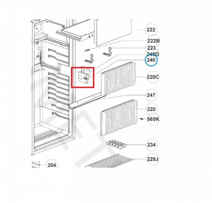 Belysning komplett Dometic i gruppen Husbil & Husvagn / Kylskåp / Reservdelar Dometic / Dörr/skåp hos Camping 4U (295179940)