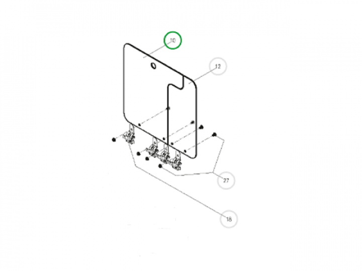 Glaslock vänster RAL9005 CE09-DF/HY i gruppen Hushåll / Spis & ugn / Reservdelar Spis / Ugn hos Camping 4U (407144947)
